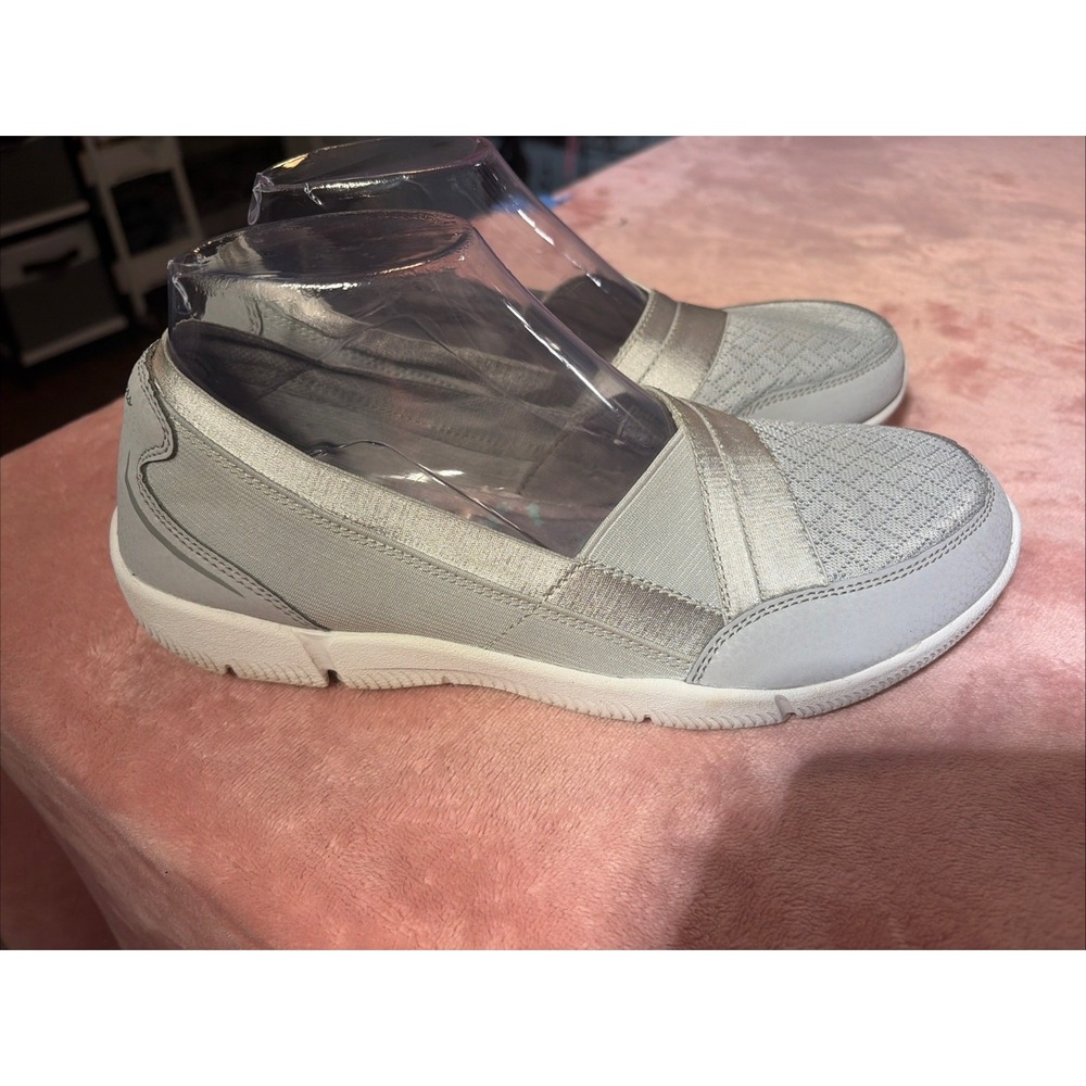 Skechers Be Lux Air Cooled Memory Foam Loafers Gray Slip On shoes Sz 7.5